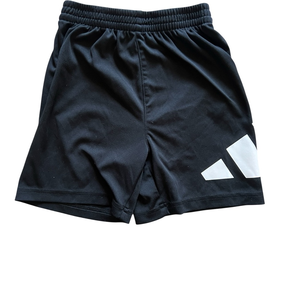 adidas Black Shorts with White Logo - Kids